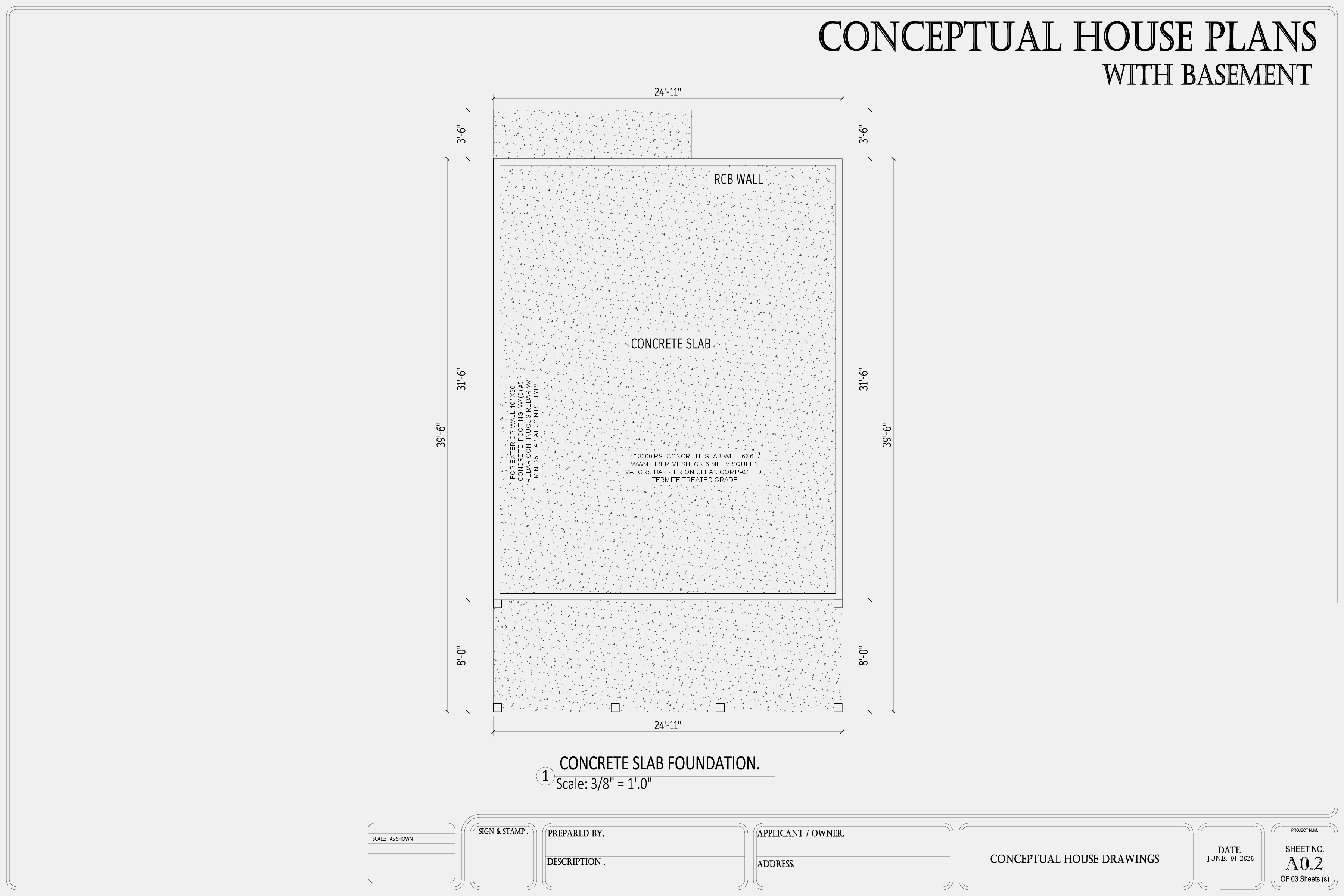 Two-Story Basement Home, sheet 2 of 3