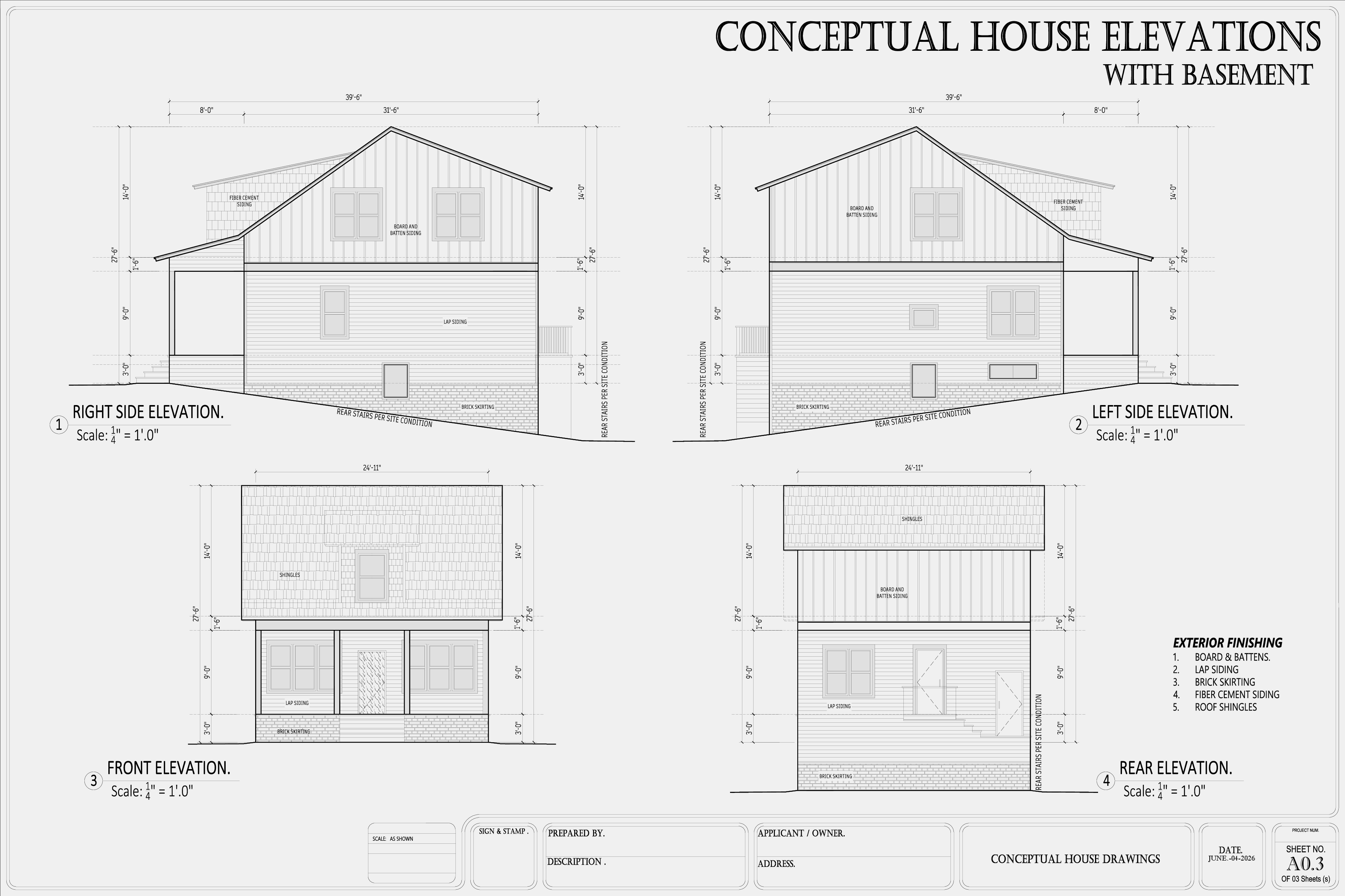 Two-Story Basement Home, sheet 3 of 3