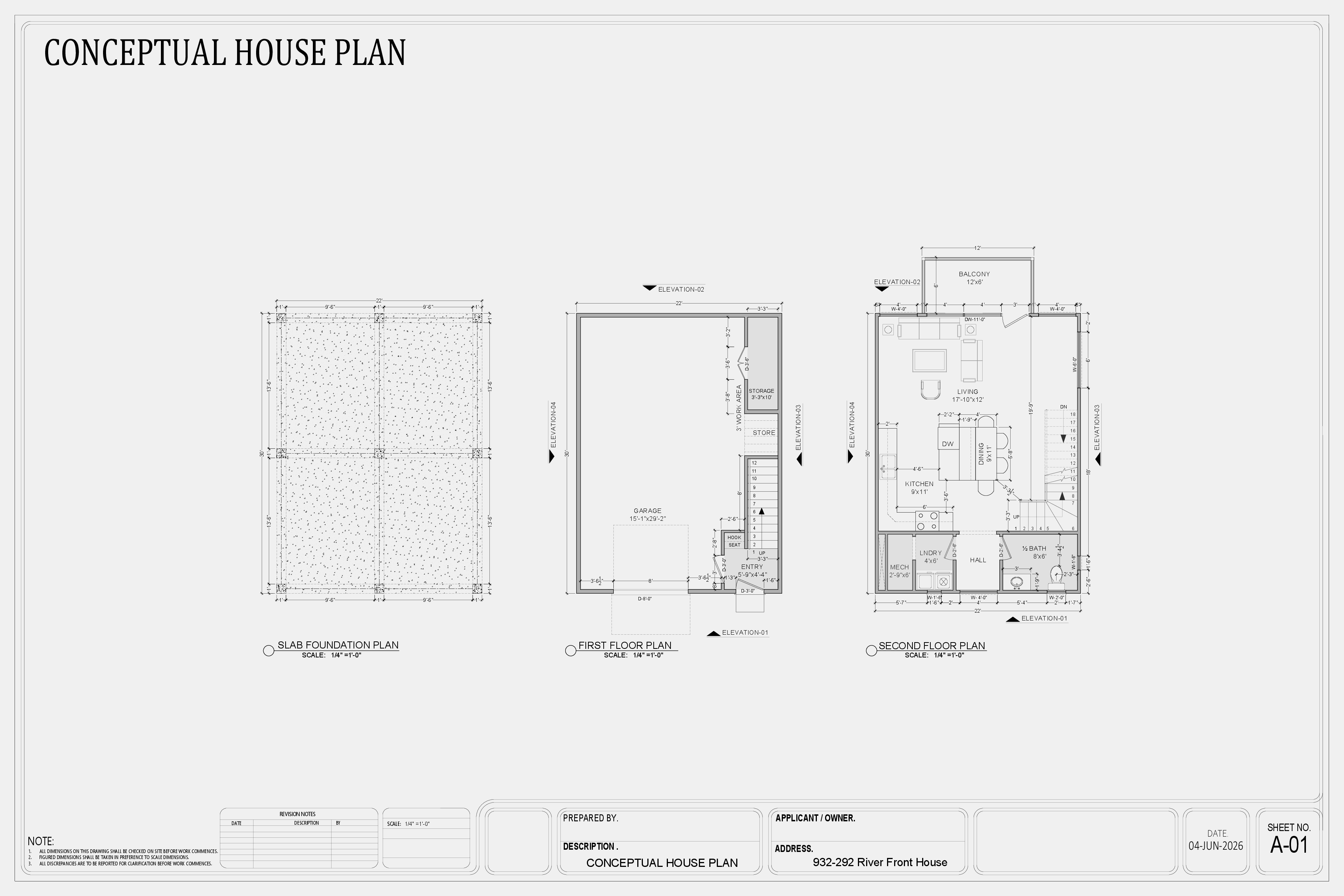 River Front House, sheet 1 of 4